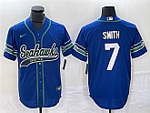 Men's Seattle Seahawks #7 Geno Smith Royal Throwback Cool Base Stitched Baseball Jersey,baseball caps,new era cap wholesale,wholesale hats